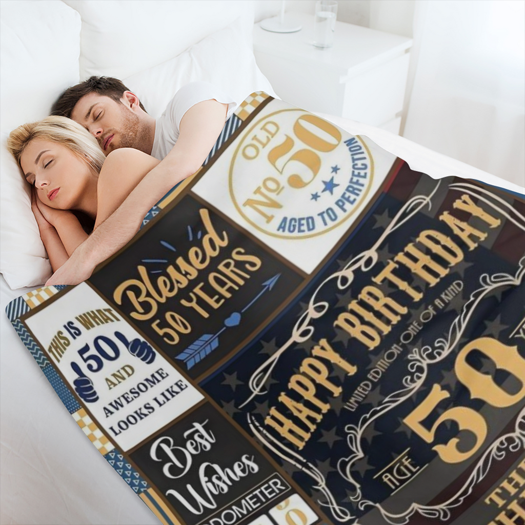 50th Birthday Gifts for Men 50 Birthday Gifts for Men with Gift Box 50th Birthday Gifts Blanket 50th Birthday Gifts for Men Funny 50 Year Old Birthday Gift for Men Ultra-Soft Fleece Flannel Throw Blan