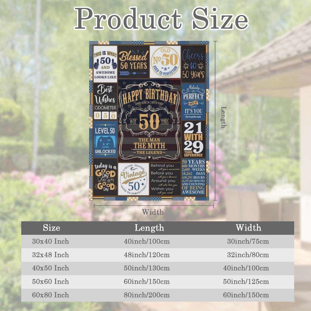 50th Birthday Gifts for Men 50 Birthday Gifts for Men with Gift Box 50th Birthday Gifts Blanket 50th Birthday Gifts for Men Funny 50 Year Old Birthday Gift for Men Ultra-Soft Fleece Flannel Throw Blan