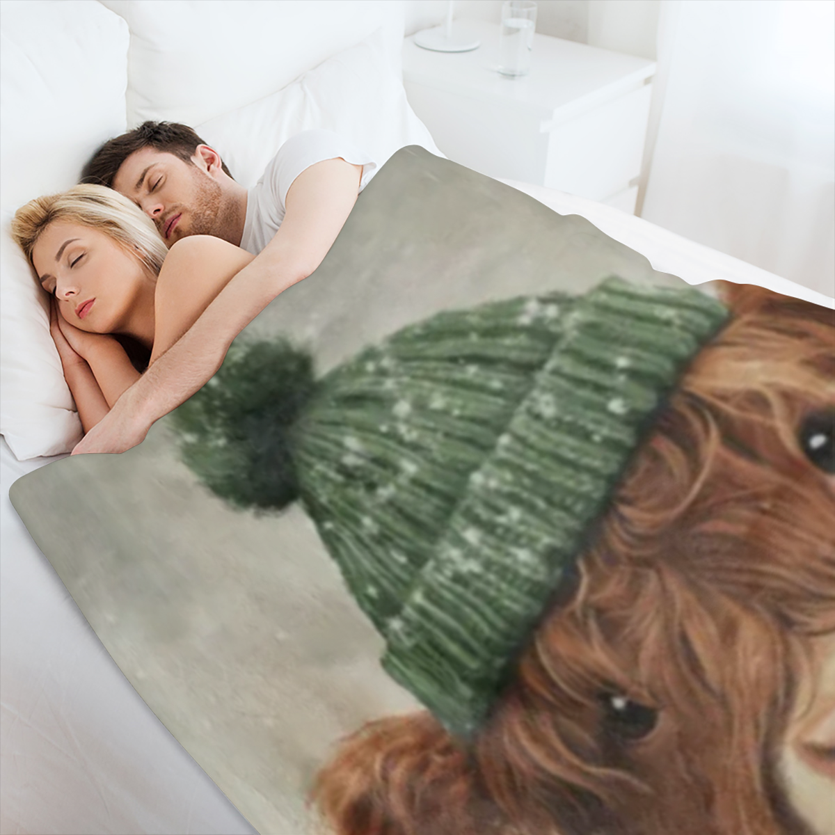 Cozy Highland Cow print flannel blanket - soft, warm and versatile, perfect for sofas, beds, cars, offices, camping all season long gift ideas