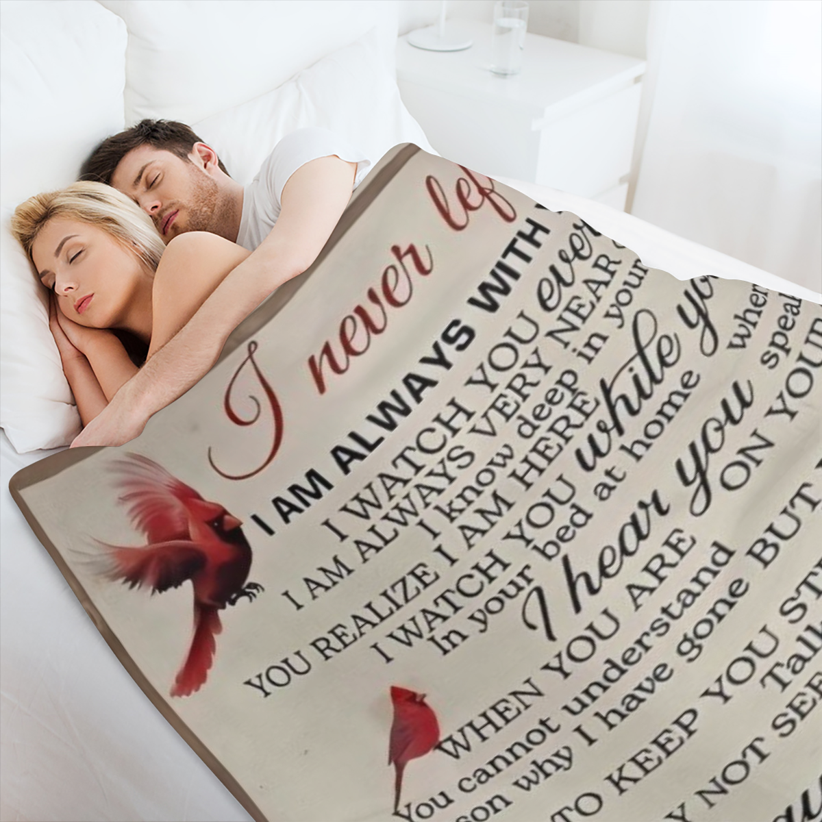 1pc Traditional- Style Red Cardinal Bird Print Flannel Blanket Soft Warm All- Season Multipurpose Throw Stain Resistant Tear- Proof Machine Washable Ideal Gift for Friends - Polyester 100 01