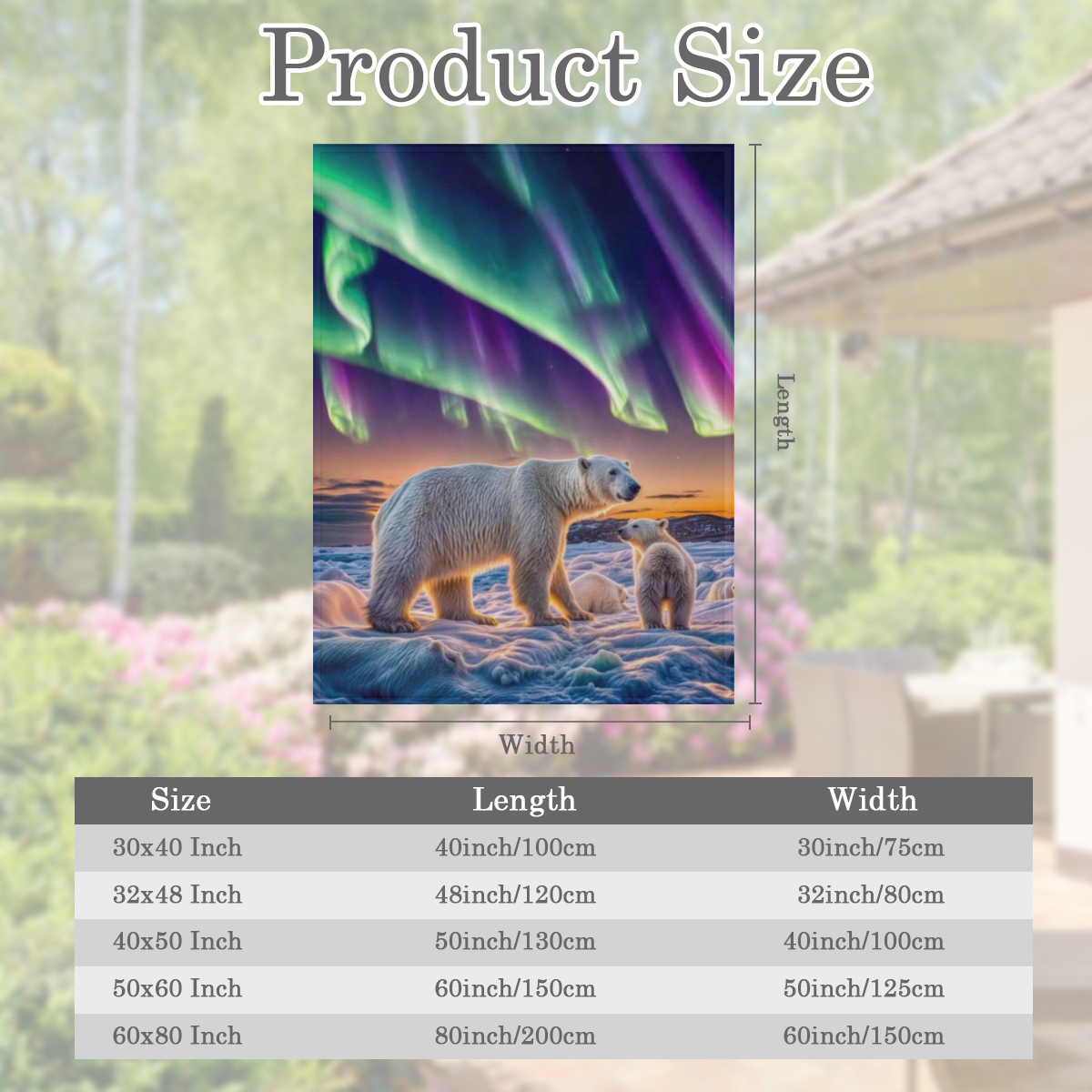 Aurora Over Polar Bears B6451400 Flannel Fleece Throw Blanket - Soft, Breathable & Absorbent Digital Print Contemporary Style for Living Room, Bedroom, Camping & Travel