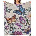 Aesthetic Butterfly Blanket Flannel Throw Blanket - Soft, Warm, and Cozy for Women Men - Lightweight Plush Blanket for Sofa, Office, Travel, and Outdoor Use - 80X60 Inches