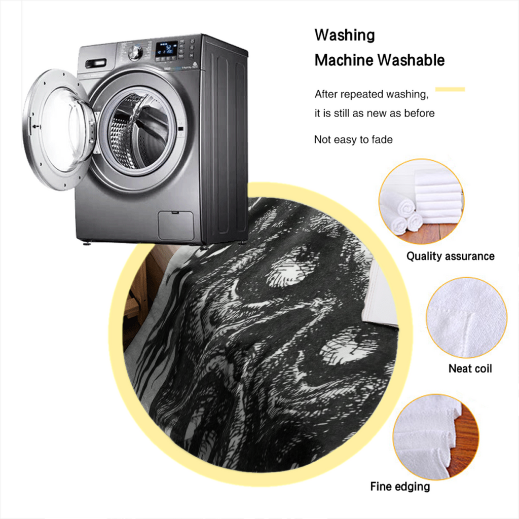 Ambesonne Halloween Throw Blanket, Zombie Head Evil Dead Man Portrait Fiction Creature Scary Monster Graphic, Flannel Fleece Accent Piece Soft Couch Cover For Adults, X, Black Dark Grey