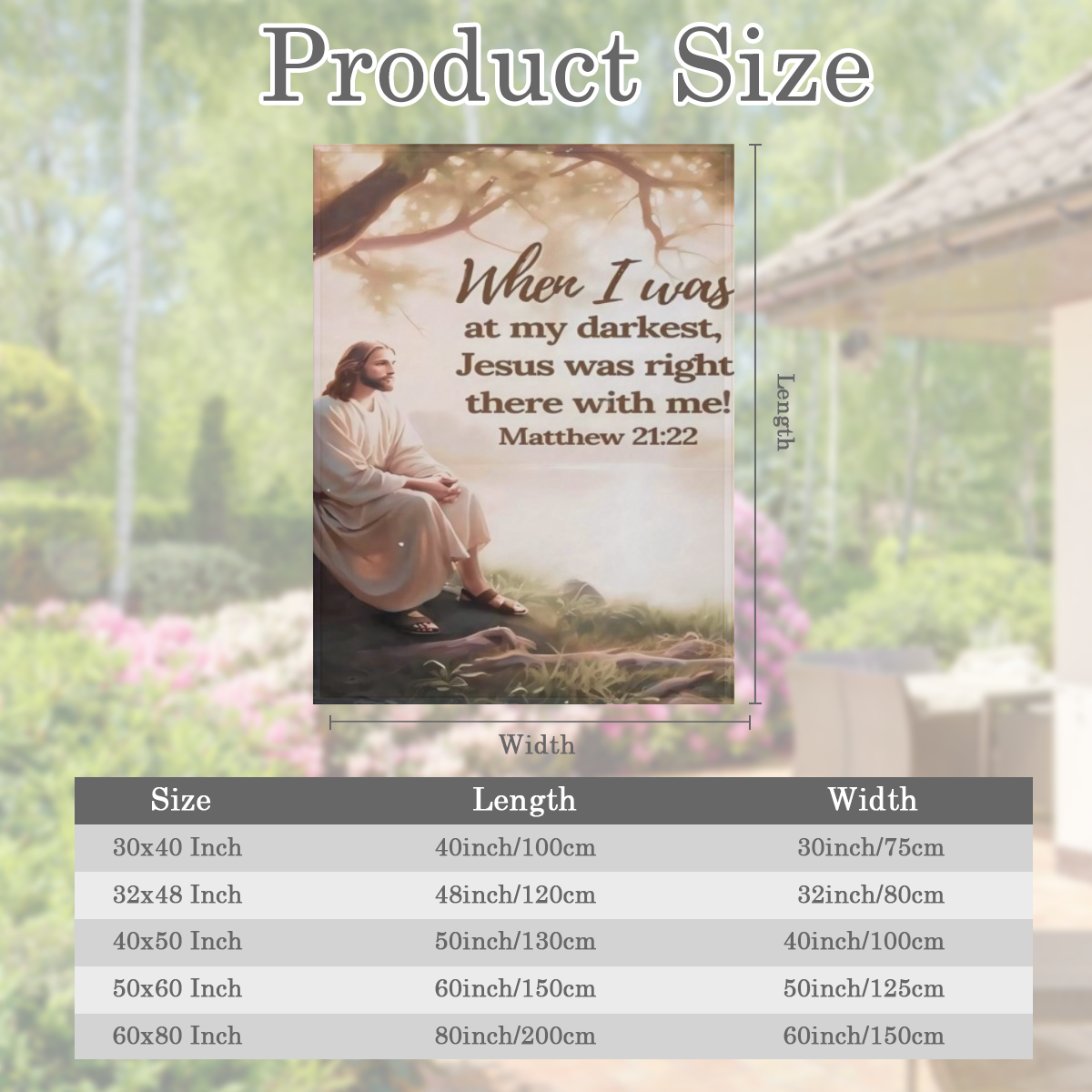 Cozy Inspirational Bible Verse Blanket - Jesus is with Me Quote, Soft Flannel Throw in Multiple Sizes, Perfect for Sofa, Bed, Camping & Travel, Easy Care, All- Season Comfort