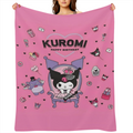 Hello Kitty Throw Blanket 50"x60" - Super Soft Flannel Vintage Anime Design with Hearts, Balloons & Birthday Decor - All-Season Couch, Bed, Travel Blanket - Perfect Gift for Girls, Women, Daughters, C
