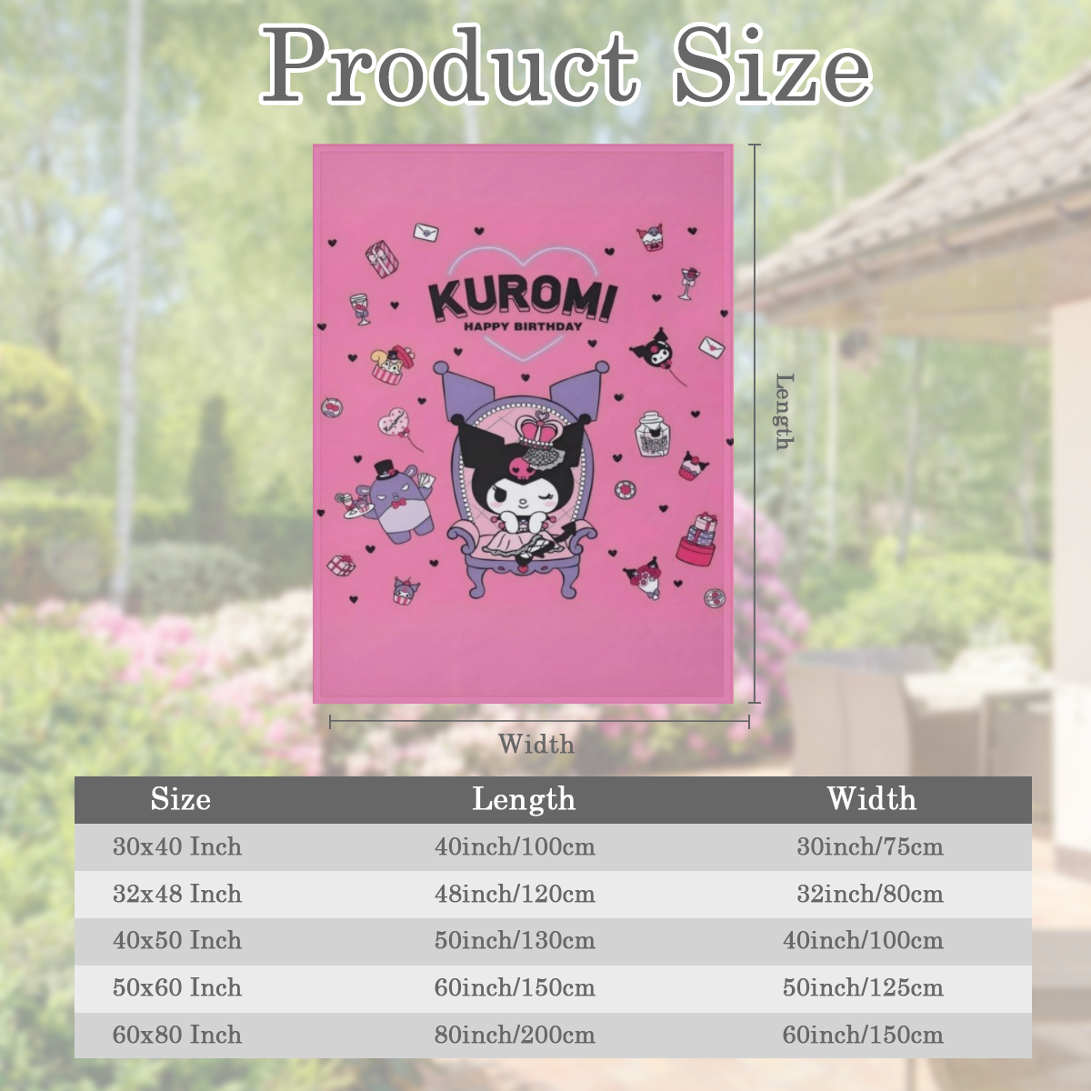 Hello Kitty Throw Blanket 50"x60" - Super Soft Flannel Vintage Anime Design with Hearts, Balloons & Birthday Decor - All-Season Couch, Bed, Travel Blanket - Perfect Gift for Girls, Women, Daughters, C