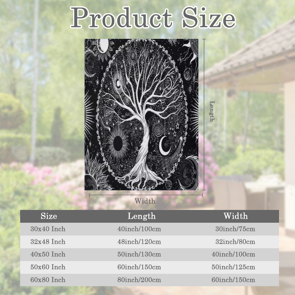 1pc Cozy Tree of Life Printed Flannel Blanket - Soft Warm Throw Blanket for Couch Sofa Office Bed Camping Travelling - Multi- Purpose Holiday Gift with Black and White Design for Ultimate Comfort and