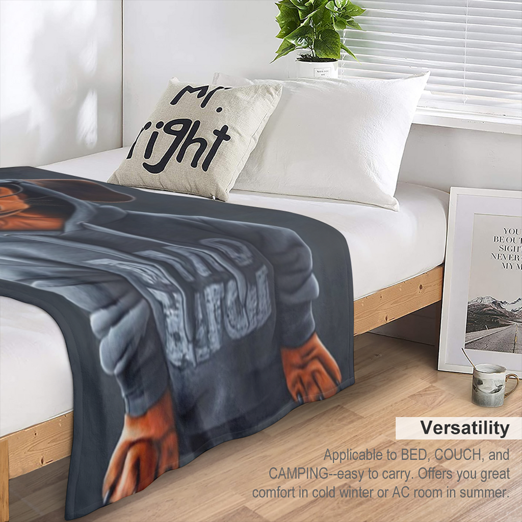 Cozy Cute Dachshund Puppy Print Blanket - Soft warm Polyester blanket for sofa, bed and car - Allergy resistant, tear resistant and versatile