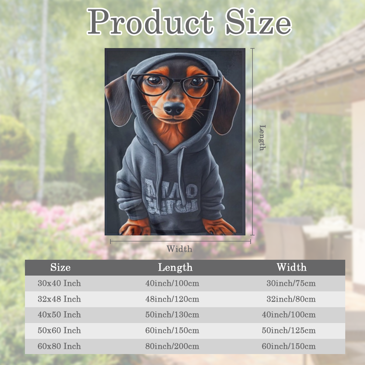 Cozy Cute Dachshund Puppy Print Blanket - Soft warm Polyester blanket for sofa, bed and car - Allergy resistant, tear resistant and versatile