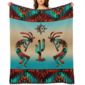 1 Kokopelli flannelette blanket for all seasons, cozy warm soft blanket for outdoor travel