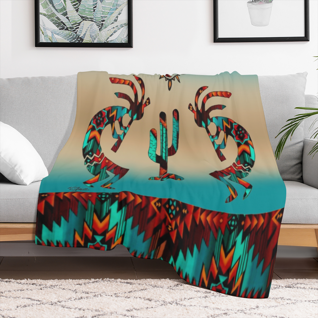 1 Kokopelli flannelette blanket for all seasons, cozy warm soft blanket for outdoor travel