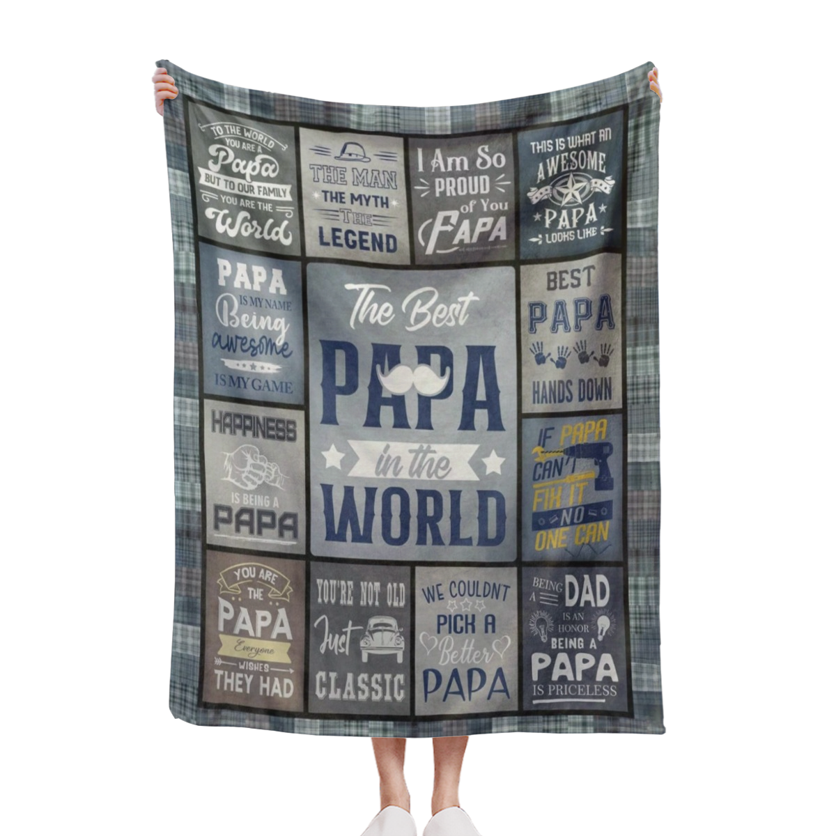 Papa Gifts, Gifts For Papa, Papa Birthday Gifts, Papa Blanket 60"X50", Papa Gifts From Grandkids, Best Papa Gifts, Grandfather Gift, Papa Gifts For Fathers Day/Christmas, Cozy Flannel Blanket - Multip