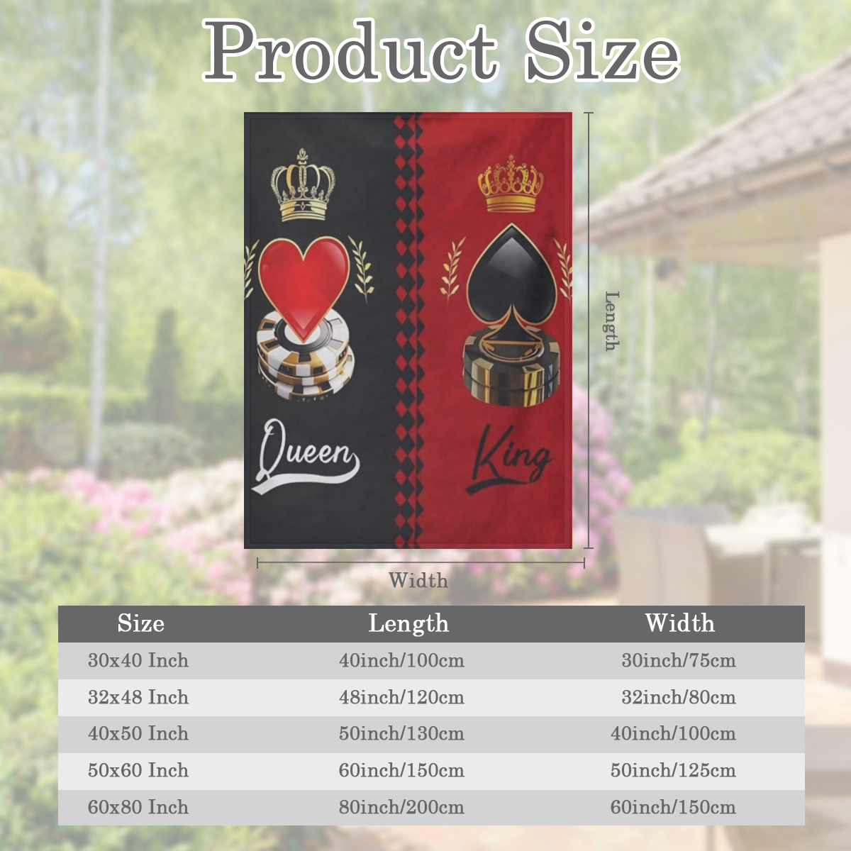 A queen and king themed plush blanket, geometric pattern, digital print, all seasons, modern style, knitted fabric, polyester, perfect for Valentine' s Day, birthdays, anniversaries - very comfortable