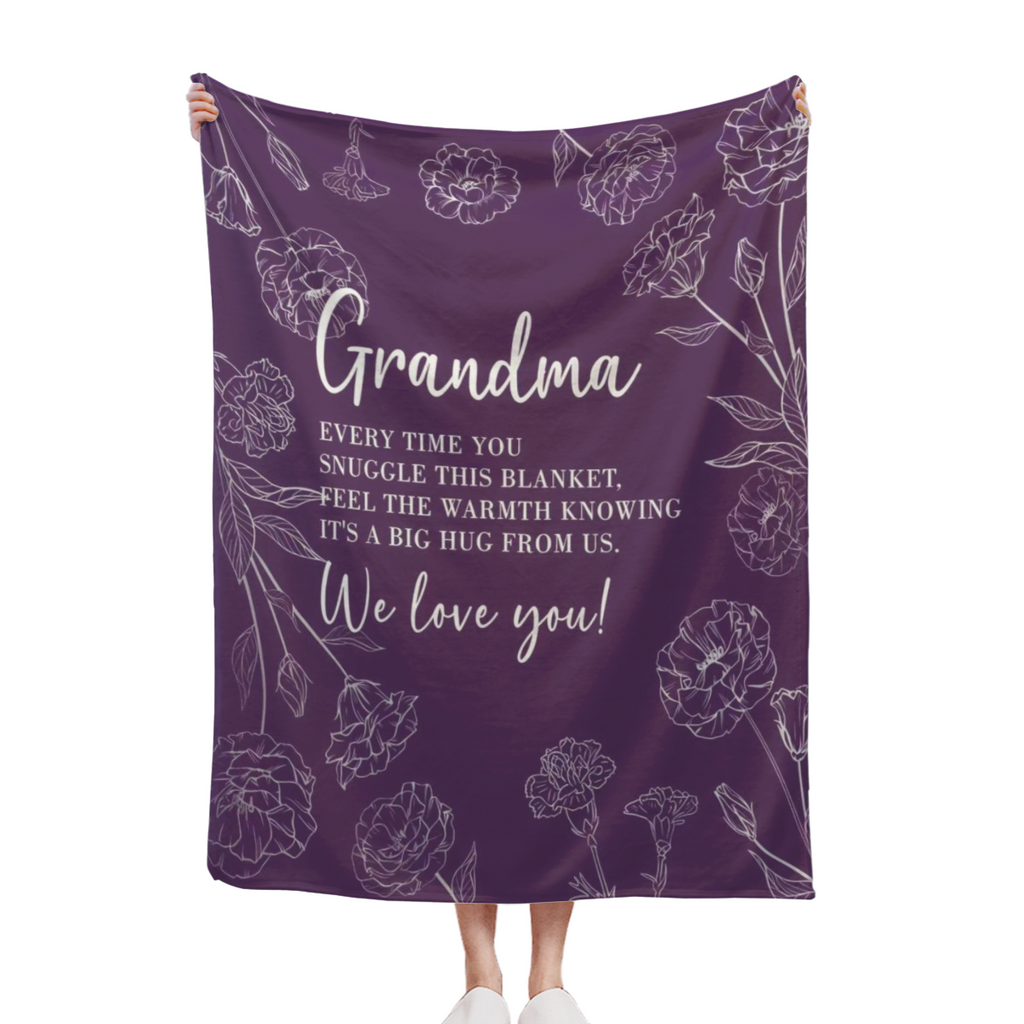 Grandma Gifts, Gifts For Grandma Blanket, Grandmas Birthday Gift From Grandkids, To My Grandmother Throw Blanket 50" X 60", Purple, Cozy Flannel Blanket - Multiple Sizes Available, Ultra Soft For Sofa