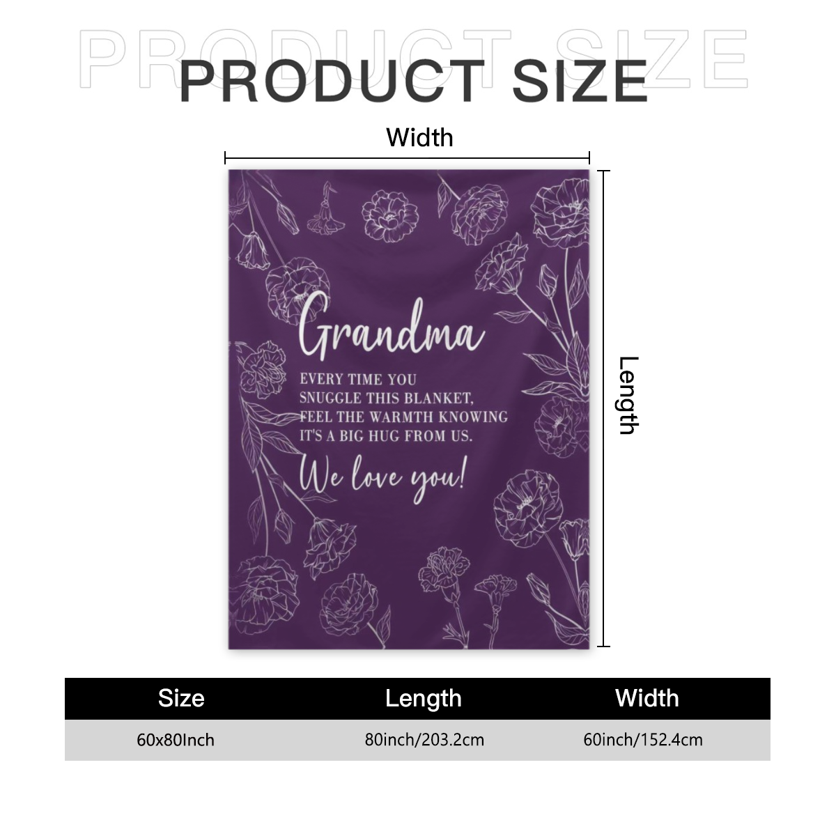 Grandma Gifts, Gifts For Grandma Blanket, Grandmas Birthday Gift From Grandkids, To My Grandmother Throw Blanket 50" X 60", Purple, Cozy Flannel Blanket - Multiple Sizes Available, Ultra Soft For Sofa