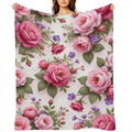 Contemporary Fantasy Dragon Print Flannel Throw Blanket - Digital Printed Polyester, Versatile for All Seasons, Cozy & Soft for Home, Office, Picnic & Travel - Purple, sm, 1pc