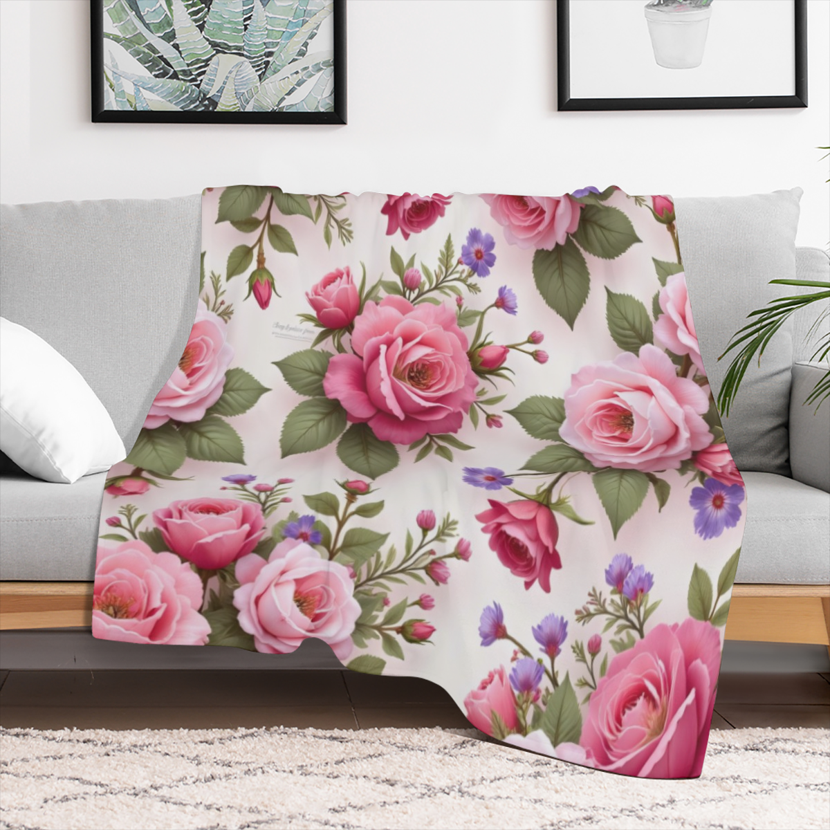 Contemporary Fantasy Dragon Print Flannel Throw Blanket - Digital Printed Polyester, Versatile for All Seasons, Cozy & Soft for Home, Office, Picnic & Travel - Purple, sm, 1pc