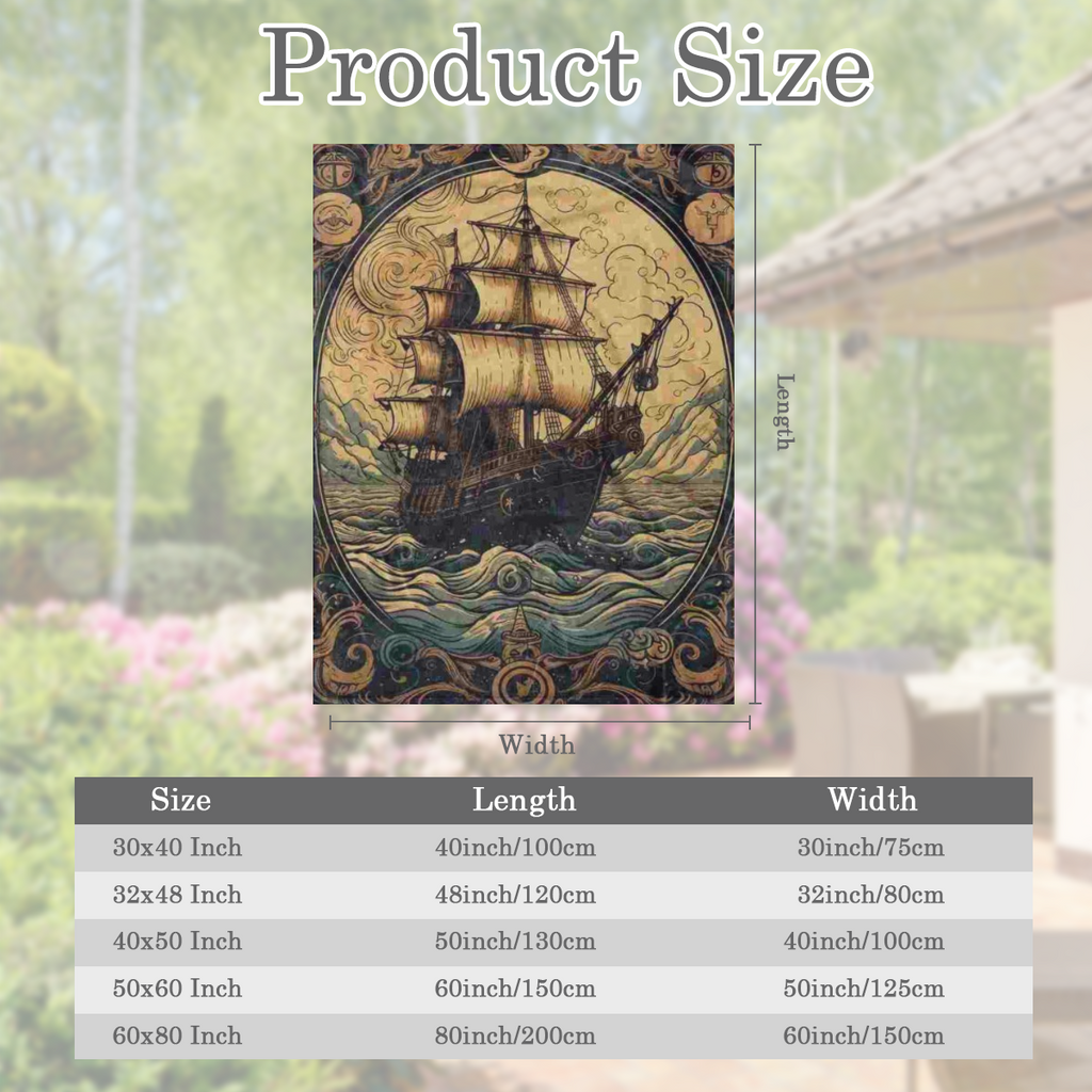 Cozy Nautical Sailboat Print Throw Blanket - Soft, Warm & Comfortable Polyester Fleece for Home, Office, and Car Travel - Perfect for Camping & Lunch Breaks
