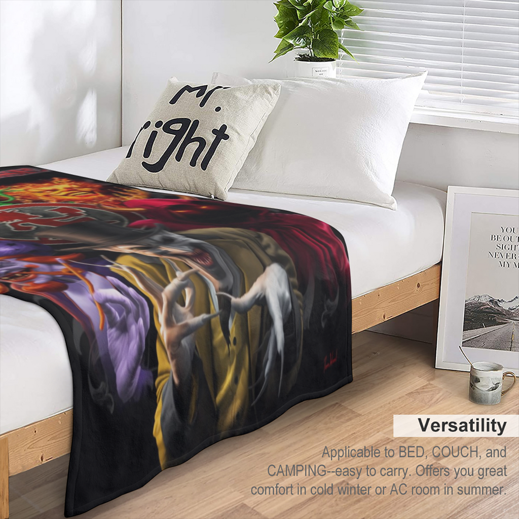 1pc Insane Clown Posse Halloween Thema Polyester Flannel Fleece Dekbed, Zacht Pluche Stof, Universele Pasvorm, met RV Interieur Decor voor Alle- Seizoenen Auto Nap Throw, Voertuigen