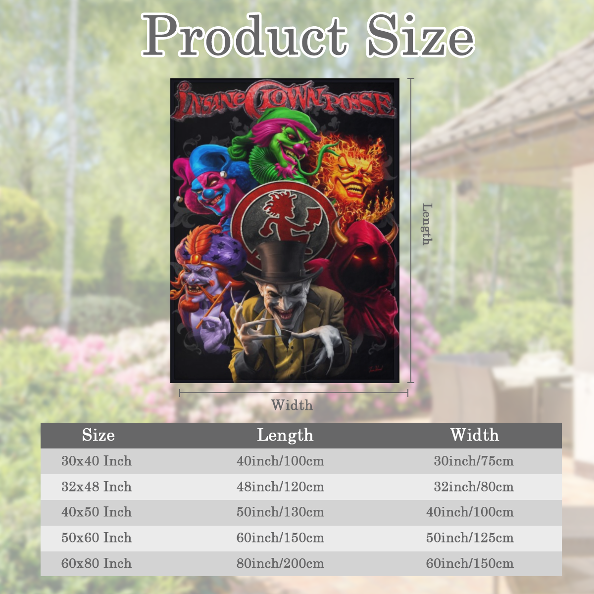 1pc Insane Clown Posse Halloween Thema Polyester Flannel Fleece Dekbed, Zacht Pluche Stof, Universele Pasvorm, met RV Interieur Decor voor Alle- Seizoenen Auto Nap Throw, Voertuigen