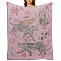 Bohemian Leopard Shawl Blanket - Soft Polyester Blend with Tassel for Sofas, Beds, Yoga and Outdoor Picnics