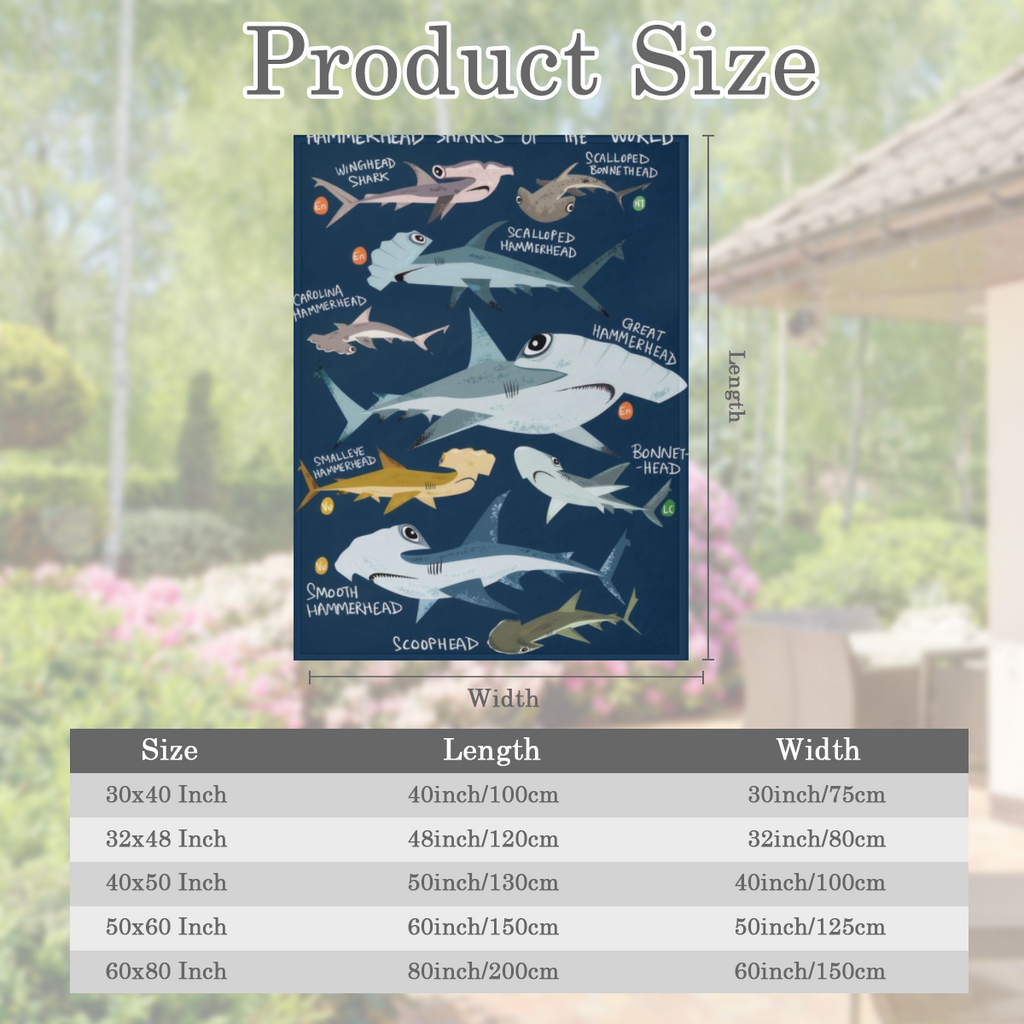 1PC Coastal Nautical Shark Pattern Hypoallergenic Flannel Throw Blanket - Tear Resistant, All- Season, Multipurpose Knitted Quilt with Digital Print Polyester for Sofa, Bed, Camping, Travel