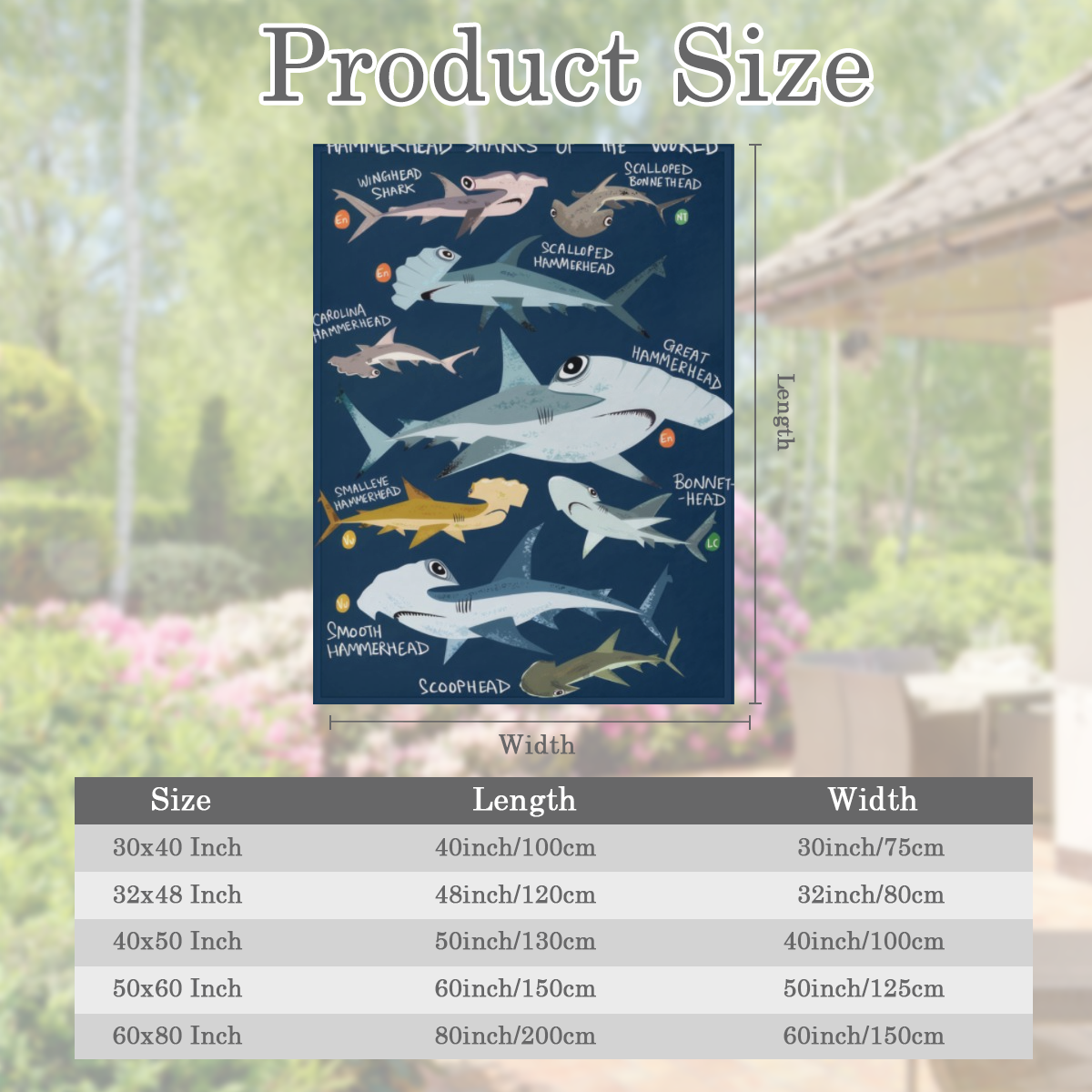 1PC Coastal Nautical Shark Pattern Hypoallergenic Flannel Throw Blanket - Tear Resistant, All- Season, Multipurpose Knitted Quilt with Digital Print Polyester for Sofa, Bed, Camping, Travel