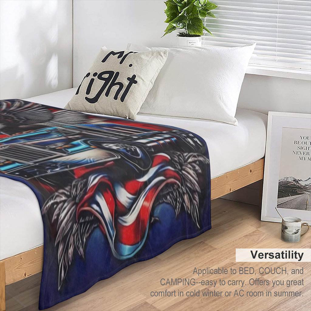 American Truck Pattern Soft polyester office chair blanket - all season comfort