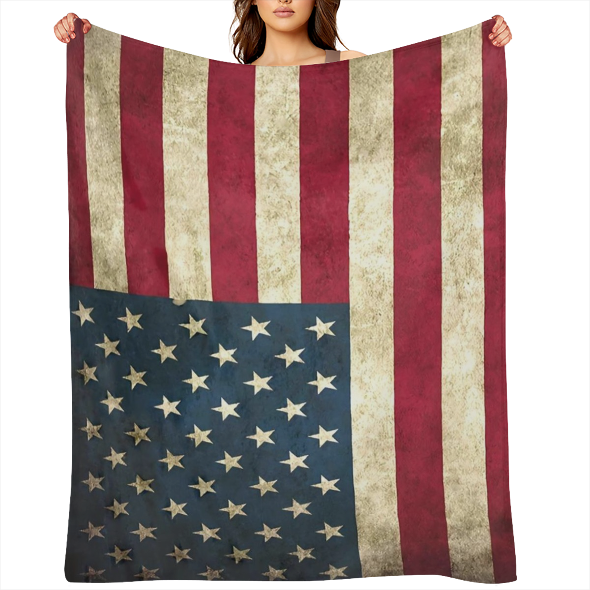 Cozy Patriotic All Season Throw Blanket Easy Care, Stain & Tear Resistant, Perfect for Sofa, Bed & Travel