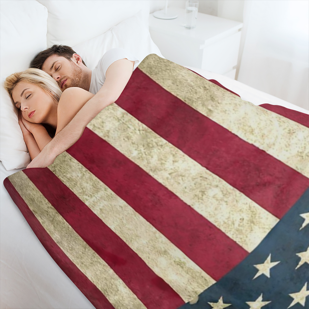 Cozy Patriotic All Season Throw Blanket Easy Care, Stain & Tear Resistant, Perfect for Sofa, Bed & Travel