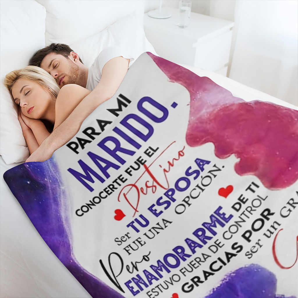 1pc Manta Suave y Acolchada con Letras en Espaol - Clida y Ligera para el Mximo Confort - Perfecta como Regalo de Esposa a Esposo, para el Coche, la Oficina, la Fiesta, el Sof de TV y para Todas las E