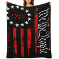 1pc 1776 We The People Flannel Throw Blanket, Contemporary Style, Digital Print, Cozy Nap Air Conditioning Blanket For Home Decor