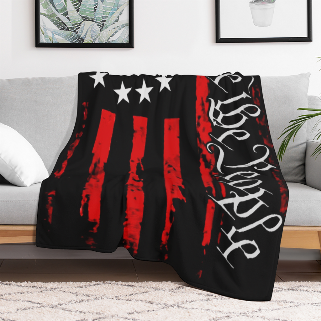 1pc 1776 We The People Flannel Throw Blanket, Contemporary Style, Digital Print, Cozy Nap Air Conditioning Blanket For Home Decor