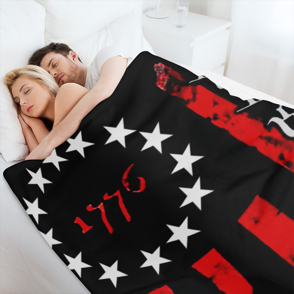 1pc 1776 We The People Flannel Throw Blanket, Contemporary Style, Digital Print, Cozy Nap Air Conditioning Blanket For Home Decor