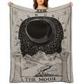Tarot Moon Gifts Blanket - Mystical Celestial Design with Stars, Mountains & Moon Phases - Premium 280GSM Flannel Throw for All Seasons - Lightweight, Soft & Durable - Perfect for Home, Travel, Couch,