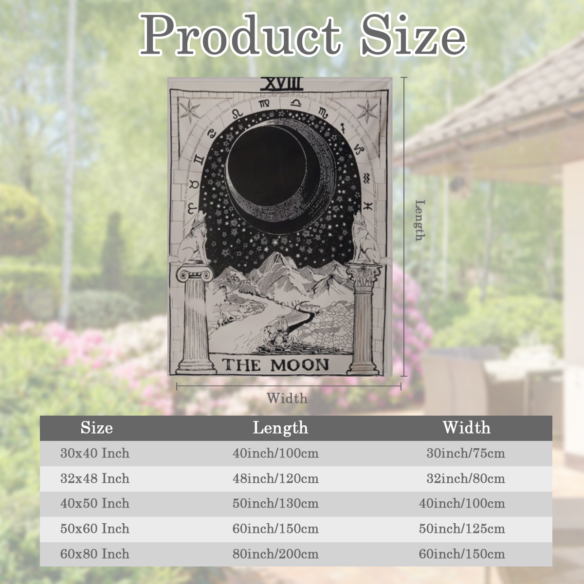 Tarot Moon Gifts Blanket - Mystical Celestial Design with Stars, Mountains & Moon Phases - Premium 280GSM Flannel Throw for All Seasons - Lightweight, Soft & Durable - Perfect for Home, Travel, Couch,
