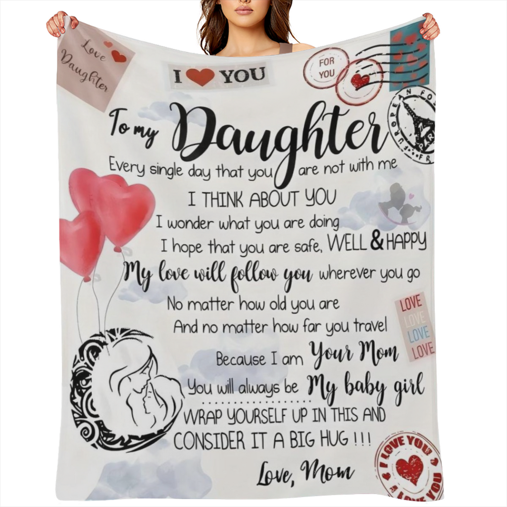 1pc Cozy Envelope Printed Flannel Blanket - Soft, Warm, and Versatile Throw for All Seasons - Perfect Gift for Daughter, Ideal for Couch, Bed, Sofa, Office, Camping, Travel, and Home Decor