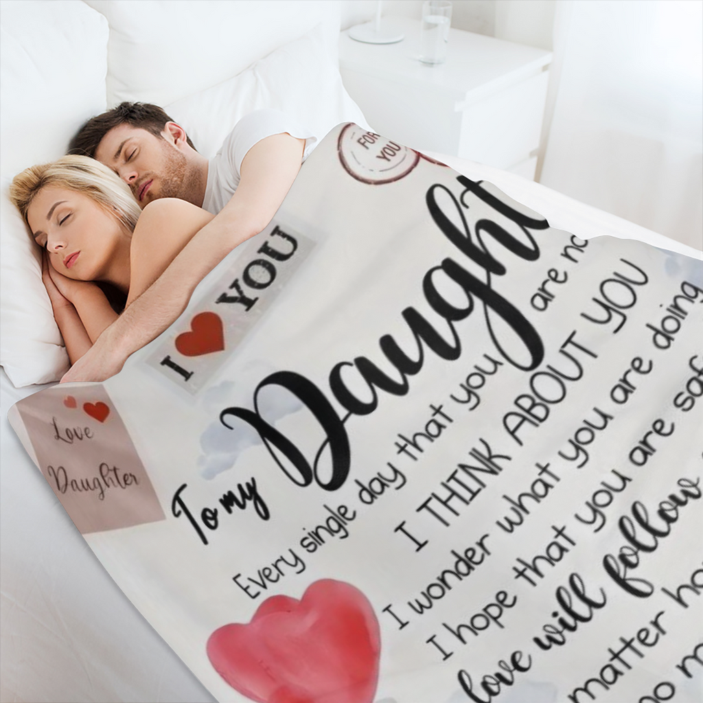 1pc Cozy Envelope Printed Flannel Blanket - Soft, Warm, and Versatile Throw for All Seasons - Perfect Gift for Daughter, Ideal for Couch, Bed, Sofa, Office, Camping, Travel, and Home Decor