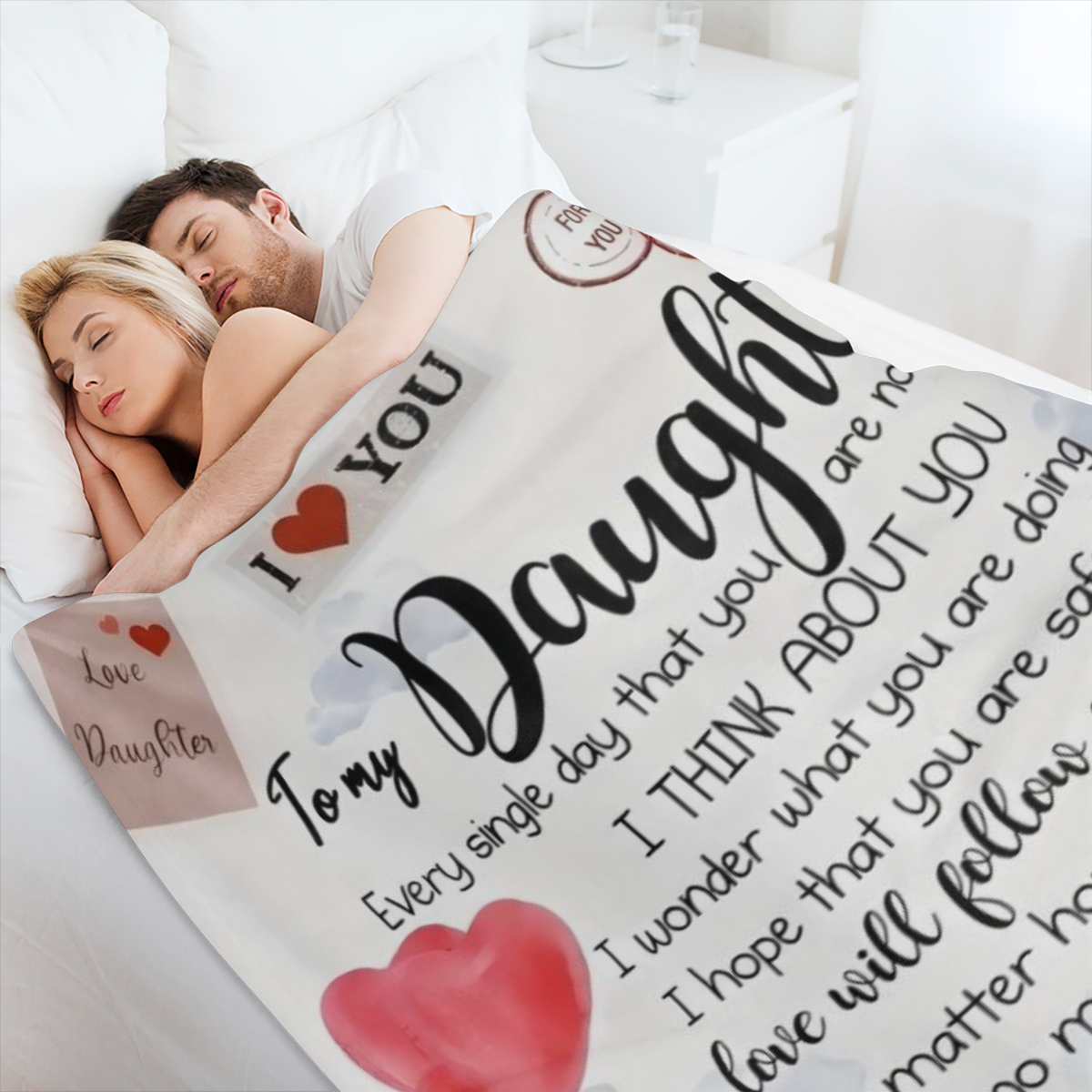 1pc Cozy Envelope Printed Flannel Blanket - Soft, Warm, and Versatile Throw for All Seasons - Perfect Gift for Daughter, Ideal for Couch, Bed, Sofa, Office, Camping, Travel, and Home Decor