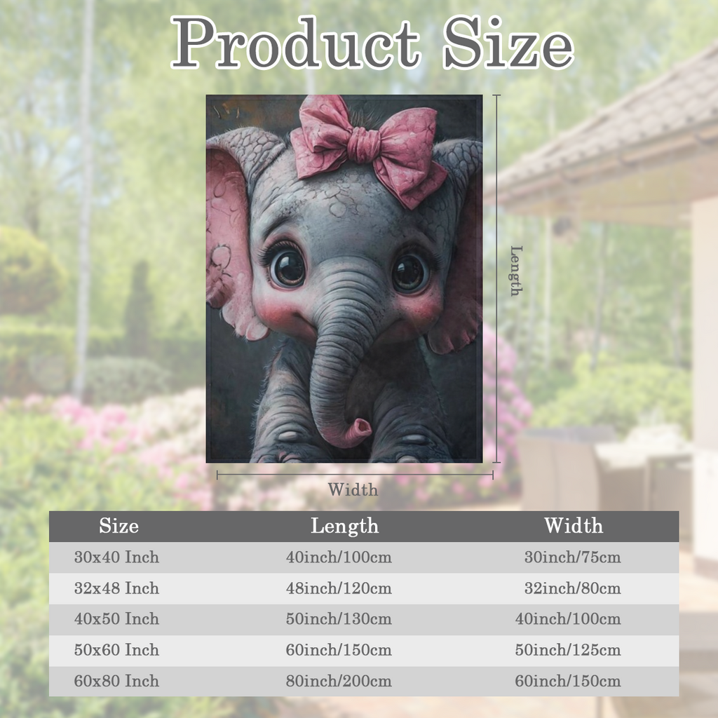Cozy Elephant Pink Bow Print Blanket - Soft Durable Flannel for All Seasons - Perfect for Travel Camping Office Naps Home Decor
