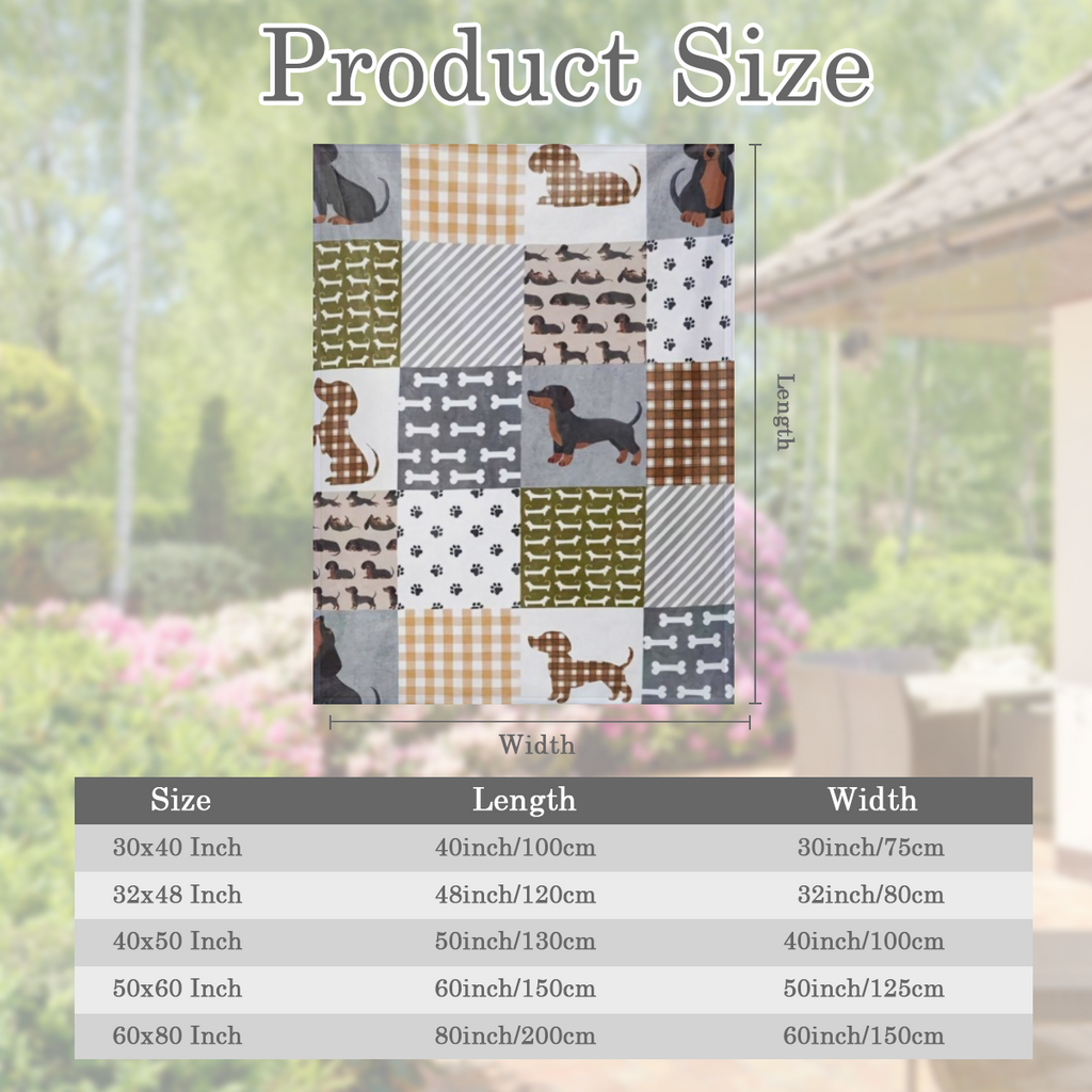 A modern style dachshund printed flannel blanket, soft and lightweight, suitable for year- round use, is a pet lover gift for bed sofa chair living room decoration, animal theme digital printed polyes