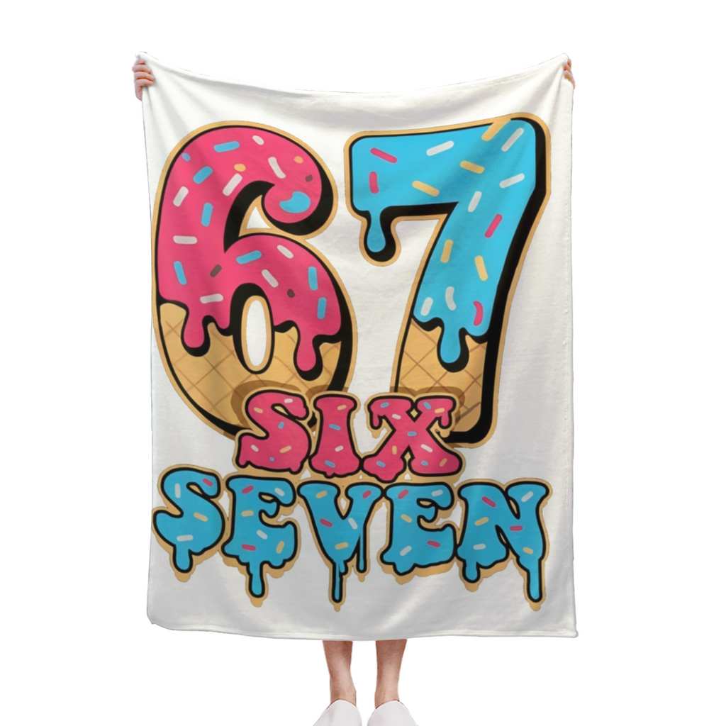 6 7 Blanket, Cute 67 Meme Blankets Bed, Funny Six Seven Chair Throw for Living Room, Christmas Ultra Soft Throws, Soft, Xmas Cozy Warm Flannel Plush Decor Gift for Bedding Couch(27.56x39.37in)