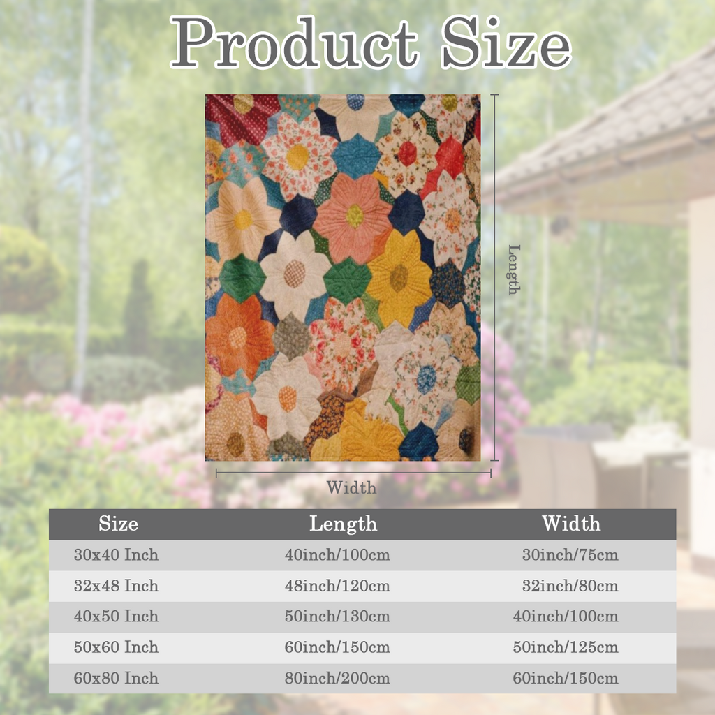 1pc Vintage Floral Patchwork Flannel Throw Blanket - Soft Cozy Knitted Polyester with Anti-Pilling Technology All-Season Lightweight Quilt for Sofa Bed Office Camping Travel - Perfect Gift for Any Occ