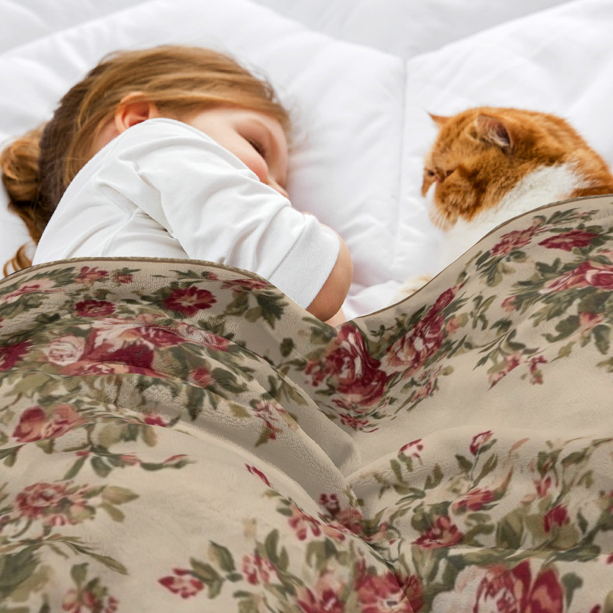 Super Soft Comfortable and Warm Multi-Size Flannel Blanket | Suitable for Sofas, Beds, and Offices | Beautiful Floral Design, Soft, Portable, All-Season Comfort, Machine Washable - Perfect for Home De