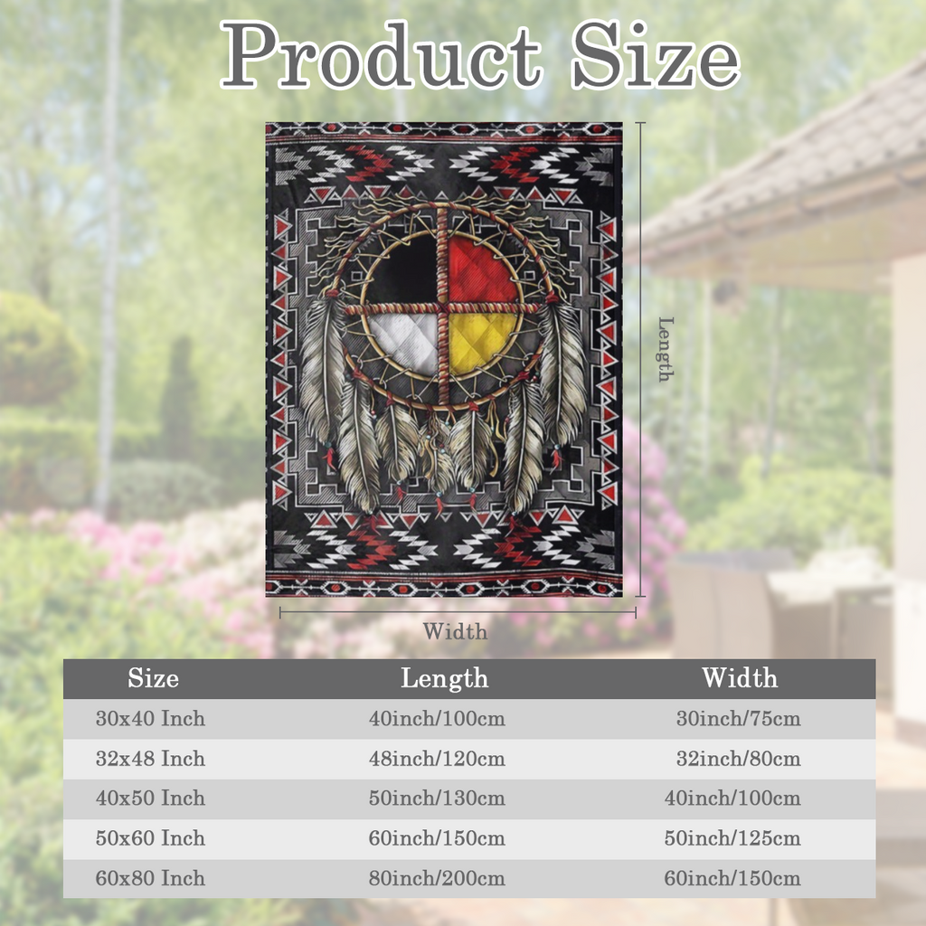 Cozy Native American- Inspired Flannel Throw Blanket - Soft Reversible All- Season Comfort for Couch Bed Office and Travel - Unique Gift Idea