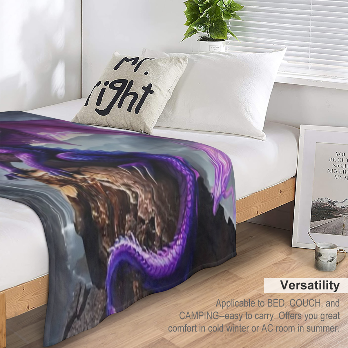 1pc Soft & Comfortable Animal Theme Printed Blanket for Outdoor Travel Camping, Contemporary Style Sofa Bed Office Home Decor, Suitable for Boys, Girls, Adults, All Seasons