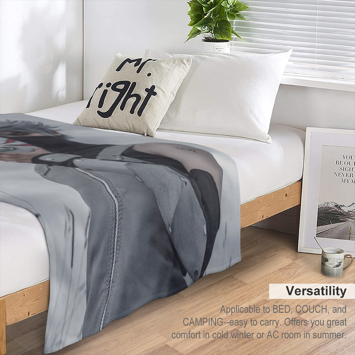 Fleece Throw Blanket For Couch Personalized Print Warm Winter Blanket White - Add Your Image Photo Design Special Gift- Fuzzy Soft Cozy Light Weight Fleece Throws For Sofa Couch Bedroom Camping