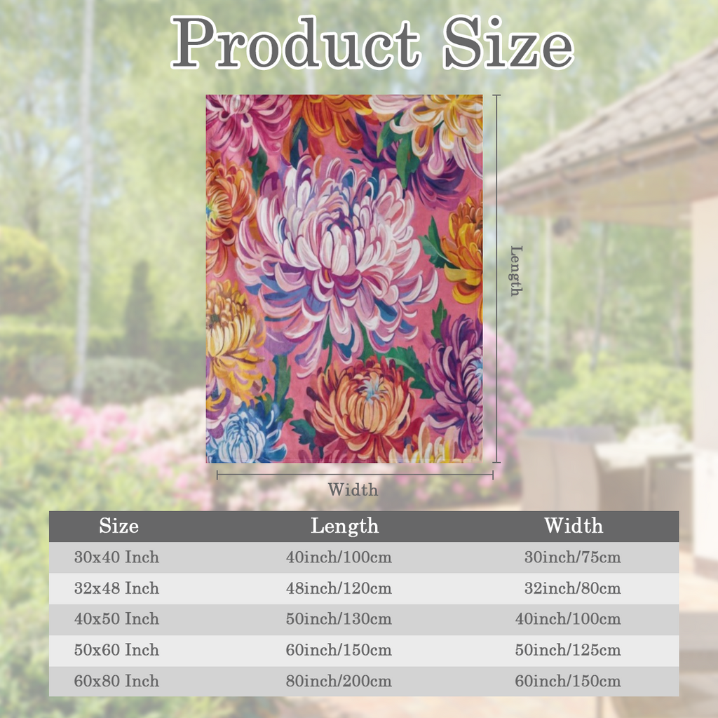 1pc Vintage Floral Print Flannel Throw Blanket - Soft Cozy and Warm Polyester Bedding for Sofa Bed Car Office Camping and Travel - All- Season Gift Blanket with Vibrant Flower Design Throw Blanket