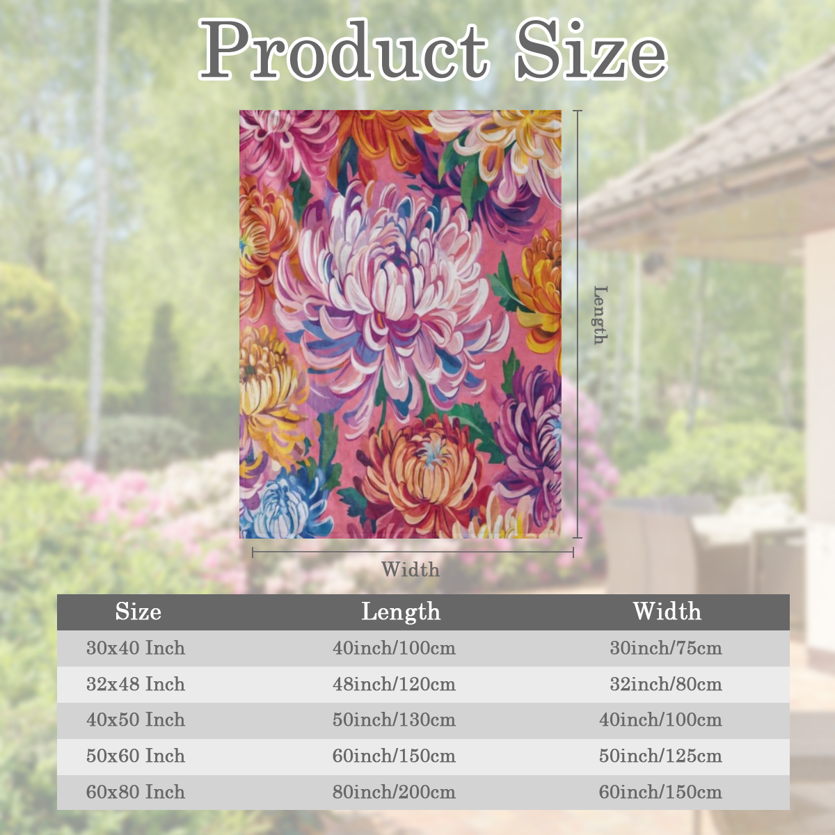 1pc Vintage Floral Print Flannel Throw Blanket - Soft Cozy and Warm Polyester Bedding for Sofa Bed Car Office Camping and Travel - All- Season Gift Blanket with Vibrant Flower Design Throw Blanket