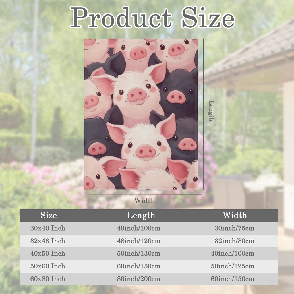 1pc Whimsical Pig Design Flannel Blanket - Soft, Cozy Polyester Throw for Home Decor & Outdoor Use - Ideal Gift for Valentine's Day, Christmas, Thanksgiving, New Year's Eve, Versatile Blanket | Playfu